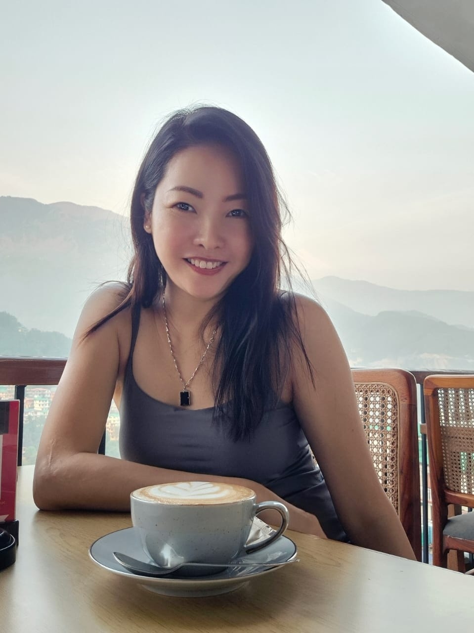 Camilla portrait with mountain view